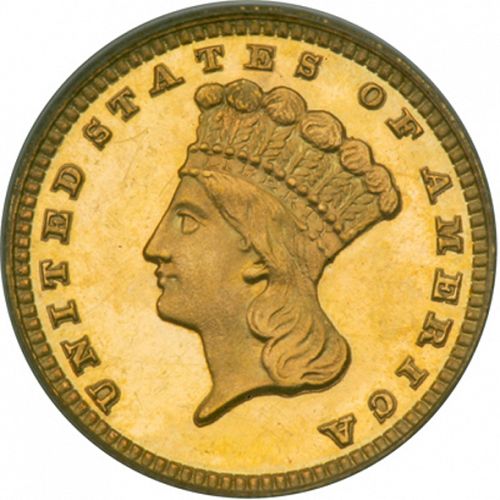 1 dollar - Gold Obverse Image minted in UNITED STATES in 1881 (Large Indian Head)  - The Coin Database