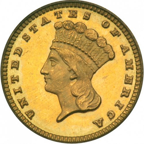 1 dollar - Gold Obverse Image minted in UNITED STATES in 1882 (Large Indian Head)  - The Coin Database