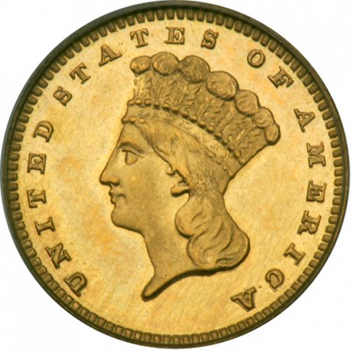 1 dollar - Gold Obverse Image minted in UNITED STATES in 1883 (Large Indian Head)  - The Coin Database