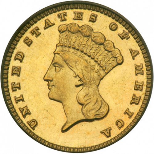 1 dollar - Gold Obverse Image minted in UNITED STATES in 1884 (Large Indian Head)  - The Coin Database