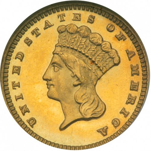 1 dollar - Gold Obverse Image minted in UNITED STATES in 1885 (Large Indian Head)  - The Coin Database