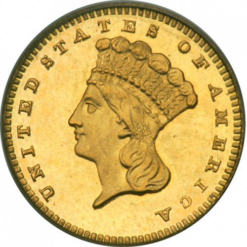 1 dollar - Gold Obverse Image minted in UNITED STATES in 1886 (Large Indian Head)  - The Coin Database