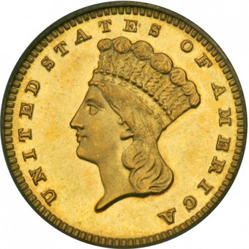 1 dollar - Gold Obverse Image minted in UNITED STATES in 1888 (Large Indian Head)  - The Coin Database