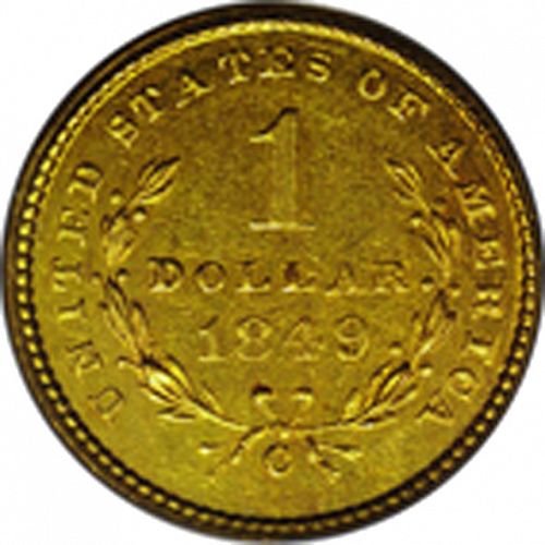 1 dollar - Gold Reverse Image minted in UNITED STATES in 1849C (Liberty Head)  - The Coin Database