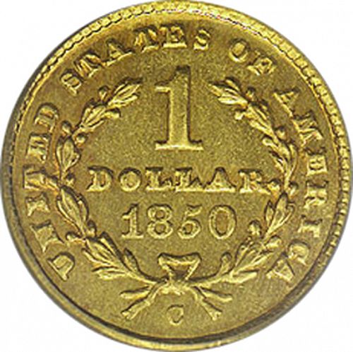 1 dollar - Gold Reverse Image minted in UNITED STATES in 1850C (Liberty Head)  - The Coin Database