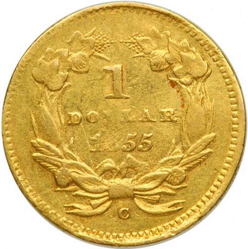 1 dollar - Gold Reverse Image minted in UNITED STATES in 1855C (Small Indian Head)  - The Coin Database