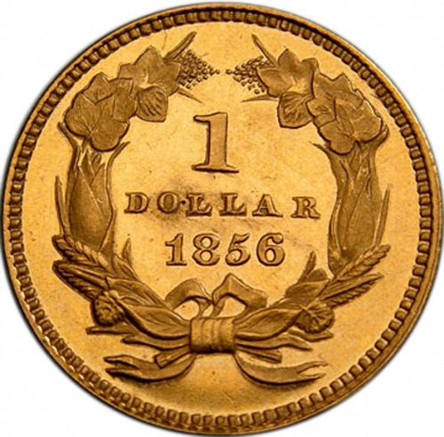 1 dollar - Gold Reverse Image minted in UNITED STATES in 1856 (Large Indian Head)  - The Coin Database
