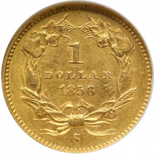 1 dollar - Gold Reverse Image minted in UNITED STATES in 1856S (Small Indian Head)  - The Coin Database