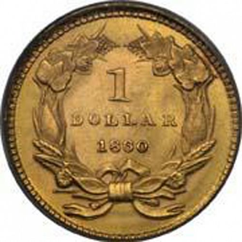 1 dollar - Gold Reverse Image minted in UNITED STATES in 1860 (Large Indian Head)  - The Coin Database