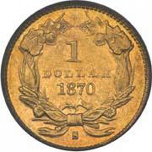 1 dollar - Gold Reverse Image minted in UNITED STATES in 1870S (Large Indian Head)  - The Coin Database