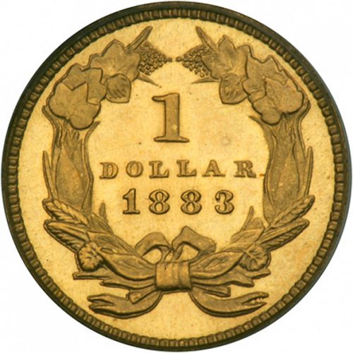 1 dollar - Gold Reverse Image minted in UNITED STATES in 1883 (Large Indian Head)  - The Coin Database