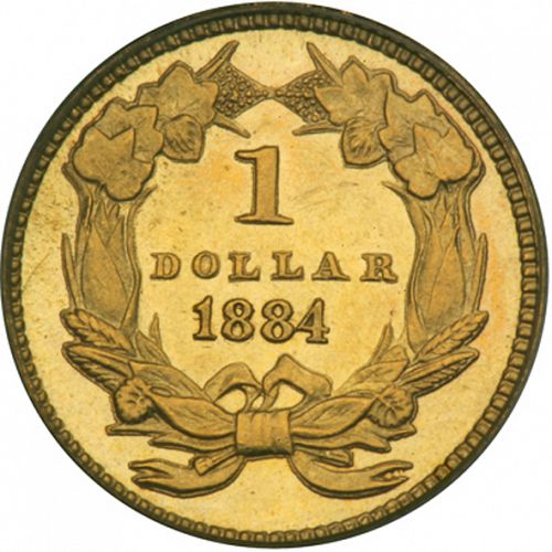 1 dollar - Gold Reverse Image minted in UNITED STATES in 1884 (Large Indian Head)  - The Coin Database