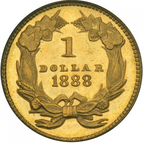 1 dollar - Gold Reverse Image minted in UNITED STATES in 1888 (Large Indian Head)  - The Coin Database