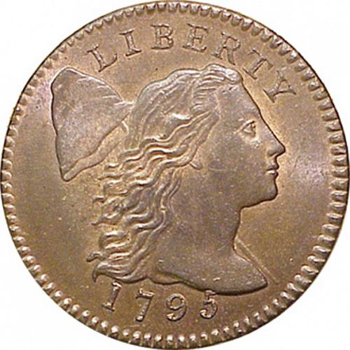 half cent Obverse Image minted in UNITED STATES in 1795 (Liberty Cap - Head facing right)  - The Coin Database