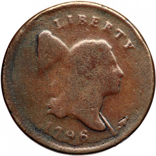 half cent Obverse Image minted in UNITED STATES in 1796 (Liberty Cap - Head facing right)  - The Coin Database