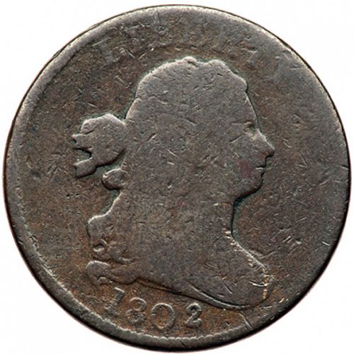 half cent Obverse Image minted in UNITED STATES in 1802 (Draped Bust)  - The Coin Database