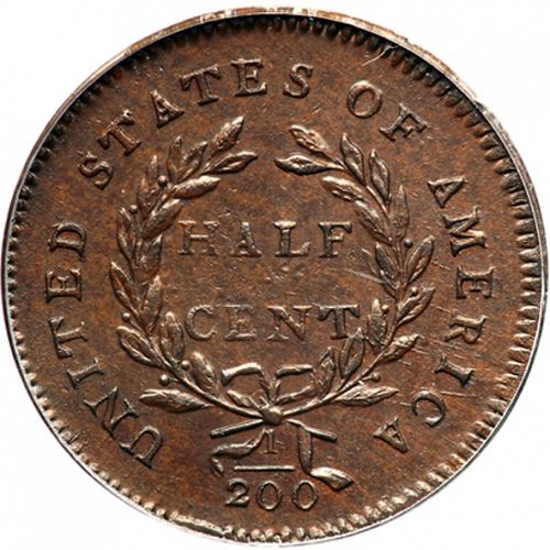 half cent Reverse Image minted in UNITED STATES in 1794 (Liberty Cap - Head facing right)  - The Coin Database