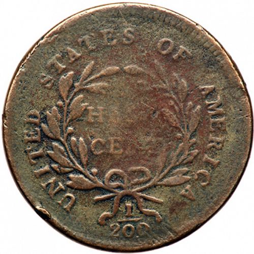 half cent Reverse Image minted in UNITED STATES in 1796 (Liberty Cap - Head facing right)  - The Coin Database