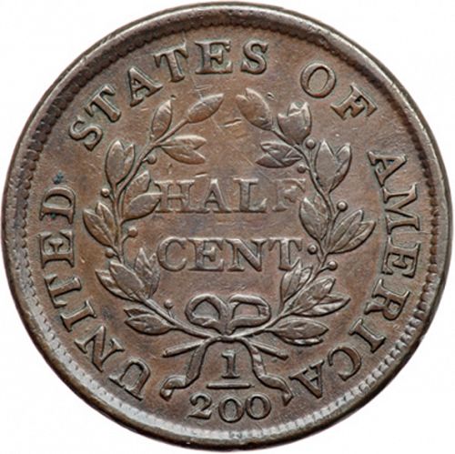 half cent Reverse Image minted in UNITED STATES in 1803 (Draped Bust)  - The Coin Database