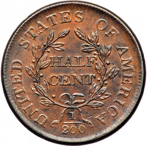 half cent Reverse Image minted in UNITED STATES in 1806 (Draped Bust)  - The Coin Database