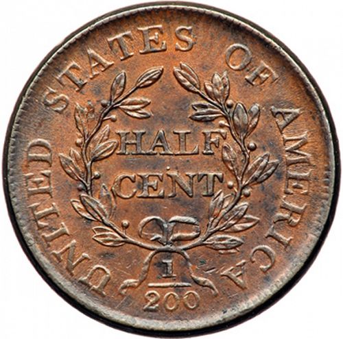 half cent Reverse Image minted in UNITED STATES in 1806 (Draped Bust)  - The Coin Database