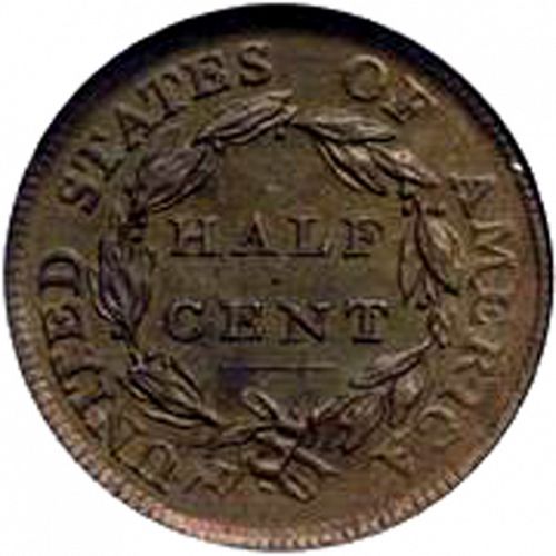 half cent Reverse Image minted in UNITED STATES in 1810 (Classic Head)  - The Coin Database