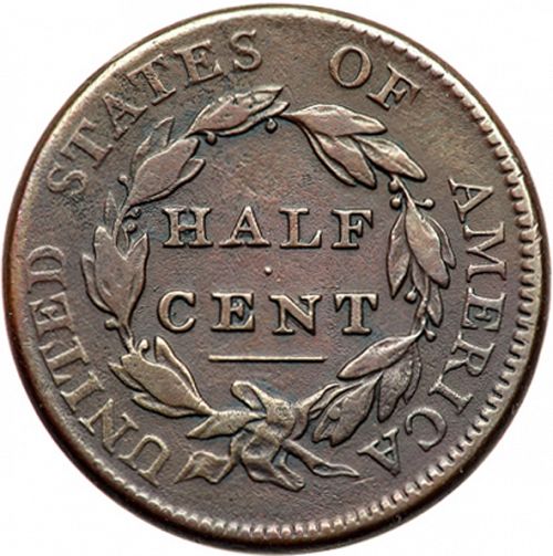 half cent Reverse Image minted in UNITED STATES in 1811 (Classic Head)  - The Coin Database