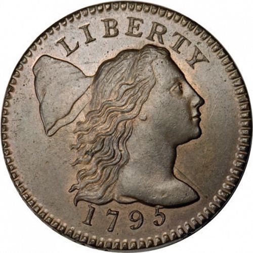 1 cent Obverse Image minted in UNITED STATES in 1795 (Liberty Cap)  - The Coin Database