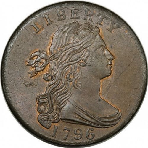 1 cent Obverse Image minted in UNITED STATES in 1796 (Draped Bust)  - The Coin Database