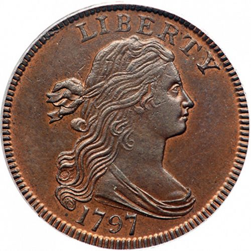 1 cent Obverse Image minted in UNITED STATES in 1797 (Draped Bust)  - The Coin Database