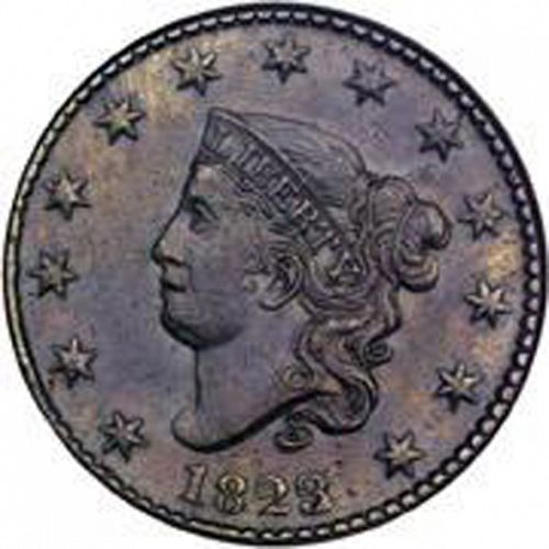 1 cent Obverse Image minted in UNITED STATES in 1823 (Coronet)  - The Coin Database