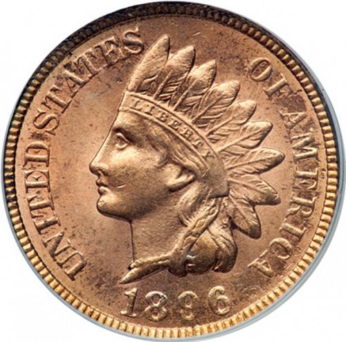 1 cent Obverse Image minted in UNITED STATES in 1896 (Indian Head)  - The Coin Database