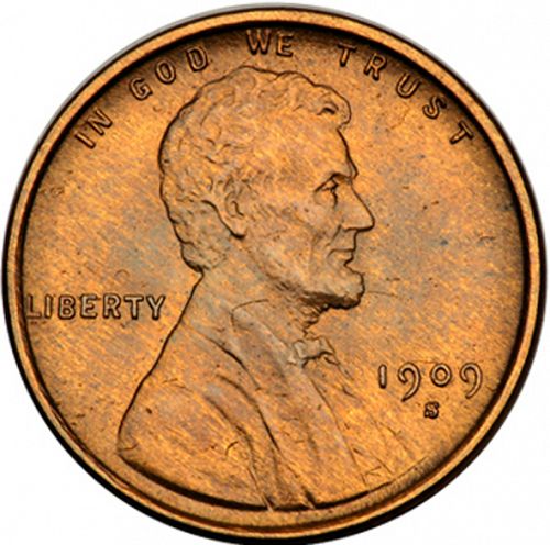 1 cent Obverse Image minted in UNITED STATES in 1909S (Lincoln - VDB)  - The Coin Database