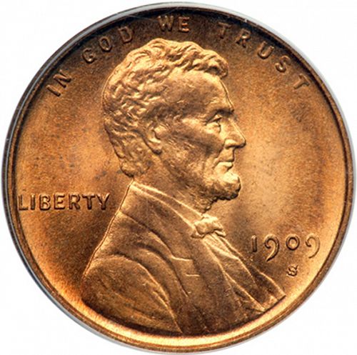 1 cent Obverse Image minted in UNITED STATES in 1909S (Lincoln)  - The Coin Database