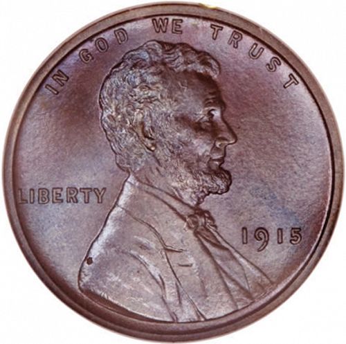 1 cent Obverse Image minted in UNITED STATES in 1915 (Lincoln)  - The Coin Database