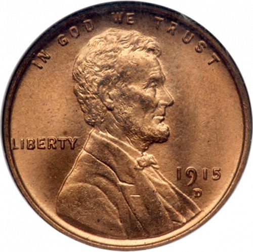 1 cent Obverse Image minted in UNITED STATES in 1915D (Lincoln)  - The Coin Database