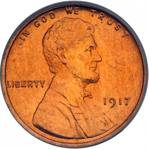 1 cent Obverse Image minted in UNITED STATES in 1917 (Lincoln)  - The Coin Database