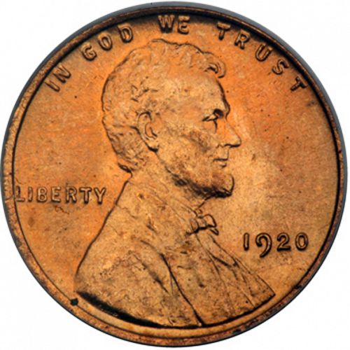 1 cent Obverse Image minted in UNITED STATES in 1920 (Lincoln)  - The Coin Database