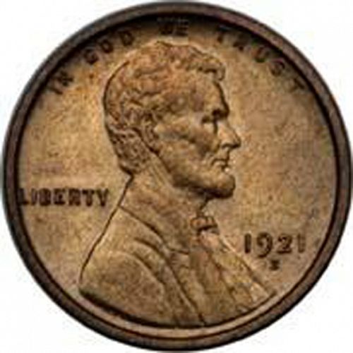 1 cent Obverse Image minted in UNITED STATES in 1921S (Lincoln)  - The Coin Database