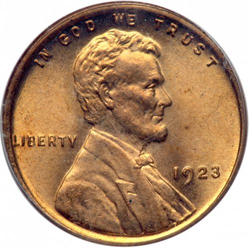 1 cent Obverse Image minted in UNITED STATES in 1923 (Lincoln)  - The Coin Database