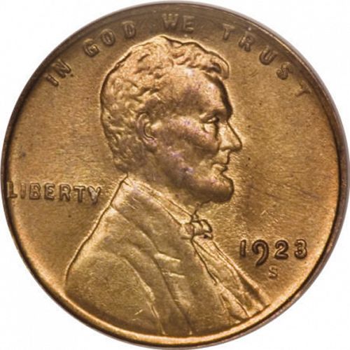 1 cent Obverse Image minted in UNITED STATES in 1923S (Lincoln)  - The Coin Database