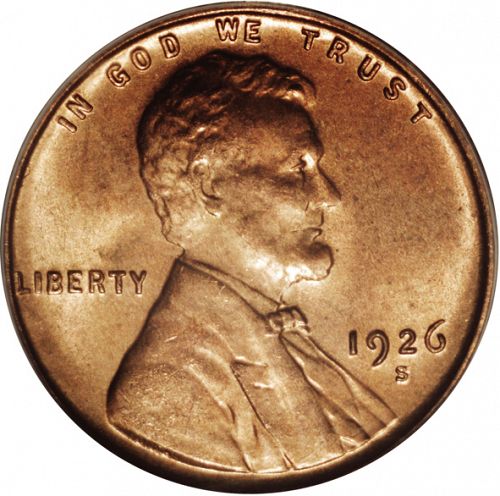 1 cent Obverse Image minted in UNITED STATES in 1926S (Lincoln)  - The Coin Database