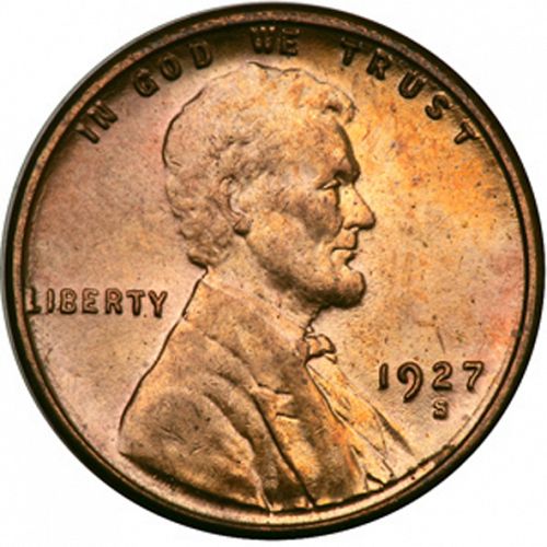 1 cent Obverse Image minted in UNITED STATES in 1927S (Lincoln)  - The Coin Database