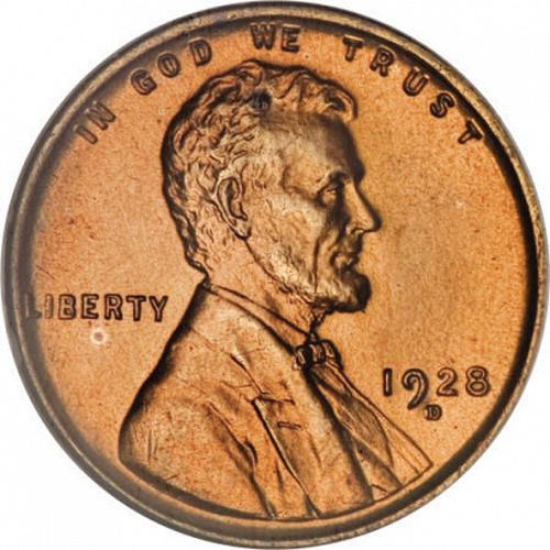 1 cent Obverse Image minted in UNITED STATES in 1928D (Lincoln)  - The Coin Database