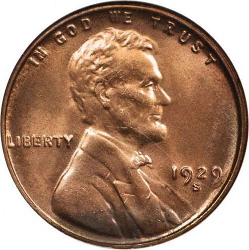 1 cent Obverse Image minted in UNITED STATES in 1929S (Lincoln)  - The Coin Database