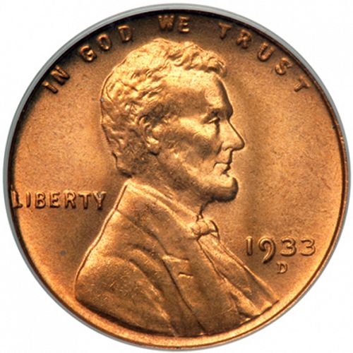 1 cent Obverse Image minted in UNITED STATES in 1933D (Lincoln)  - The Coin Database