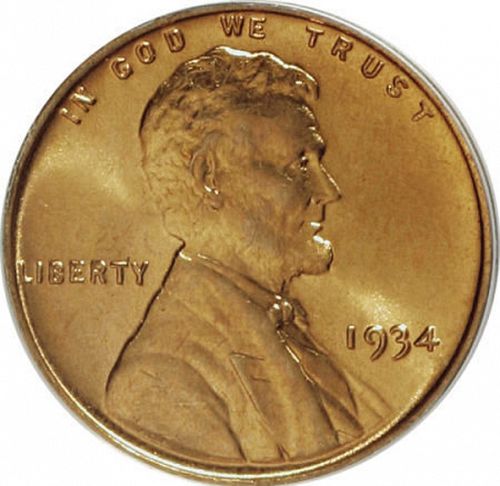 1 cent Obverse Image minted in UNITED STATES in 1934 (Lincoln)  - The Coin Database