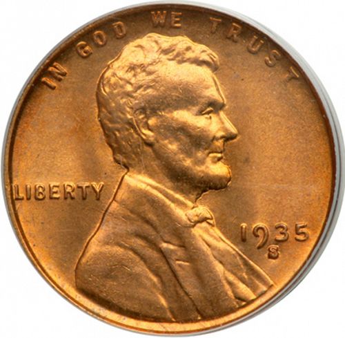 1 cent Obverse Image minted in UNITED STATES in 1935S (Lincoln)  - The Coin Database