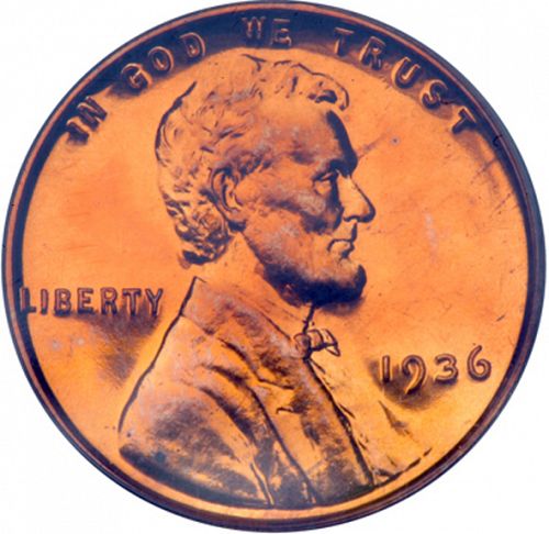 1 cent Obverse Image minted in UNITED STATES in 1936 (Lincoln)  - The Coin Database