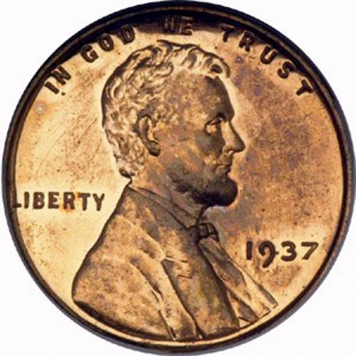 1 cent Obverse Image minted in UNITED STATES in 1937 (Lincoln)  - The Coin Database